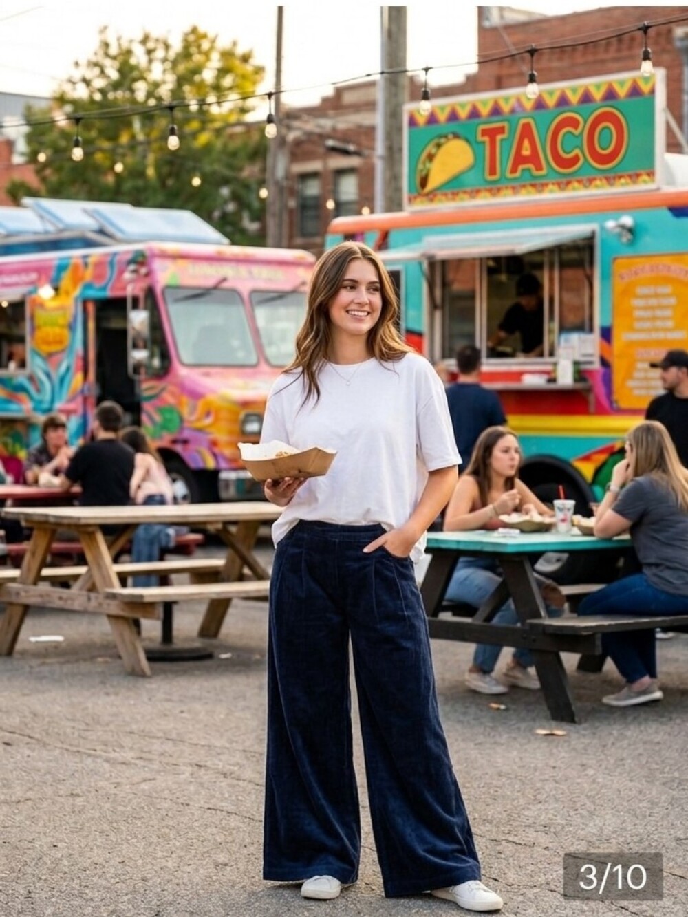 Staud Corduroy Wide-Leg Pants in Deep Navy 8 Preppy